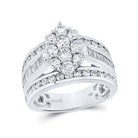 Radiant Love 14kt White Gold Diamond Cluster Bridal Wedding Ring - Splendid Jewellery