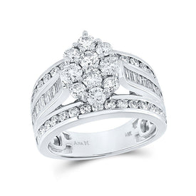 Radiant Love 14kt White Gold Diamond Cluster Bridal Wedding Ring - Splendid Jewellery