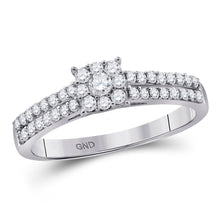 Load image into Gallery viewer, Radiant Love: 14kt White Gold Diamond Cluster Bridal Wedding Ring - Splendid Jewellery