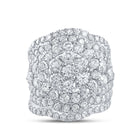 Radiant Love: 14kt White Gold Diamond Cluster Wedding Ring Set - Side View