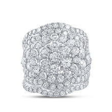 Load image into Gallery viewer, Radiant Love: 14kt White Gold Diamond Cluster Wedding Ring Set - Splendid Jewellery