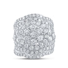 Radiant Love: 14kt White Gold Diamond Cluster Wedding Ring Set - Splendid Jewellery