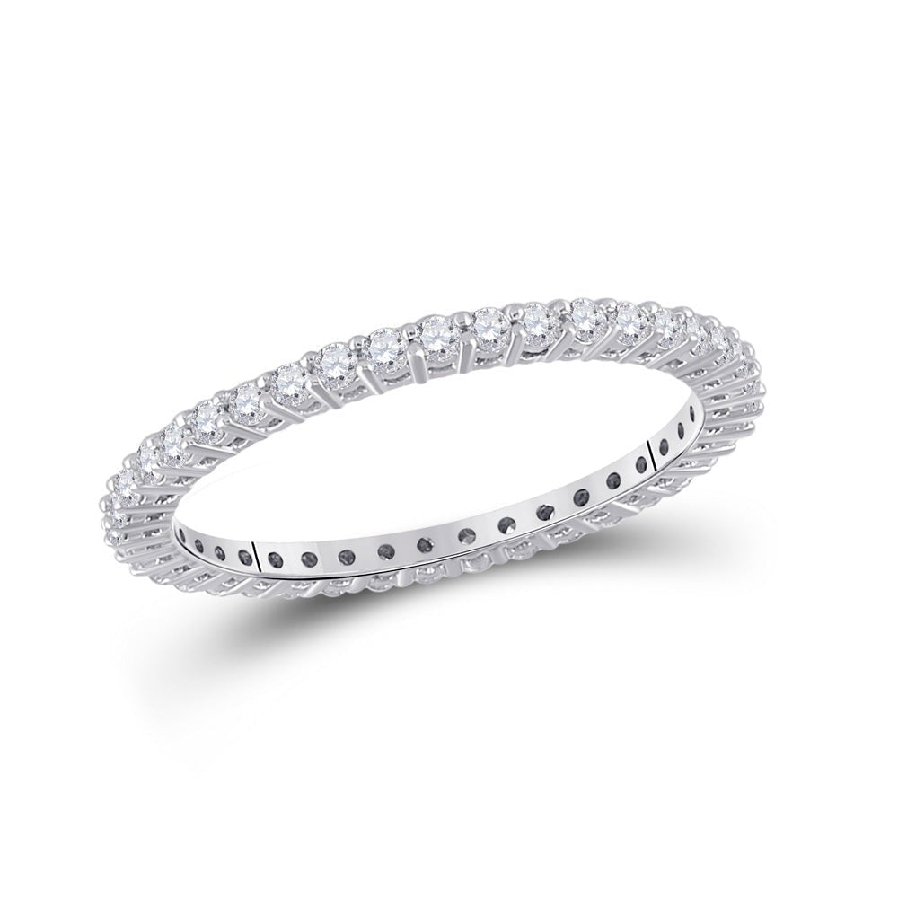 Radiant Love: 14kt White Gold Diamond Eternity Wedding Band - Splendid Jewellery