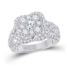 Radiant Love: 14kt White Gold Diamond Halo Bridal Wedding Engagement Ring - Splendid Jewellery