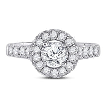 Load image into Gallery viewer, Radiant Love 14kt White Gold Diamond Solitaire Bridal Wedding Ring - Front View