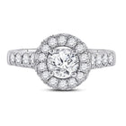 Radiant Love 14kt White Gold Diamond Solitaire Bridal Wedding Ring - Front View