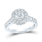 Radiant Love 14kt White Gold Diamond Solitaire Bridal Wedding Ring - Top View