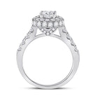 Radiant Love 14kt White Gold Diamond Solitaire Bridal Wedding Ring - Side View