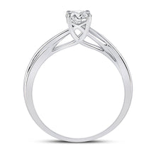 Load image into Gallery viewer, Radiant Love 14kt White Gold Diamond Solitaire Ring - Side View