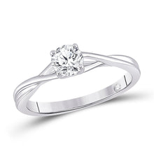 Load image into Gallery viewer, Radiant Love 14kt White Gold Diamond Solitaire Ring - Top View