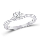 Radiant Love 14kt White Gold Diamond Solitaire Ring - Top View