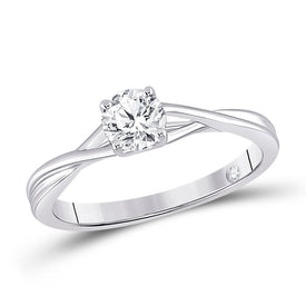 Radiant Love 14kt White Gold Diamond Solitaire Ring - Top View