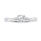 Radiant Love 14kt White Gold Diamond Solitaire Ring - Front View