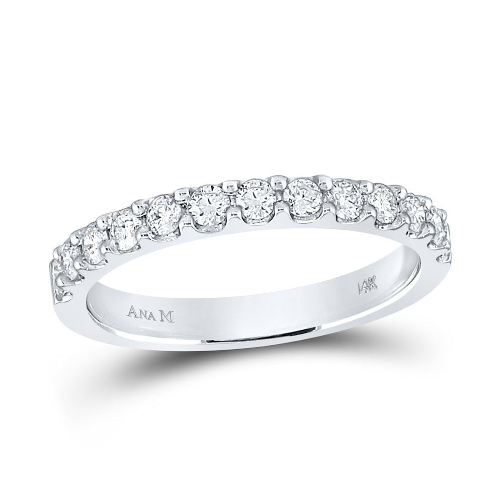 Radiant Love: 14kt White Gold Diamond Wedding Band - Splendid Jewellery