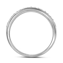 Load image into Gallery viewer, Radiant Love 14kt White Gold Diamond Wedding Ring Band Set Side View from Splendid Jewellery