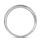 Radiant Love 14kt White Gold Diamond Wedding Ring Band Set Side View from Splendid Jewellery