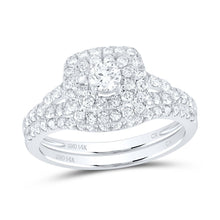 Load image into Gallery viewer, Radiant Love 14kt White Gold Diamond Wedding Ring Band Set Top View from Splendid Jewellery