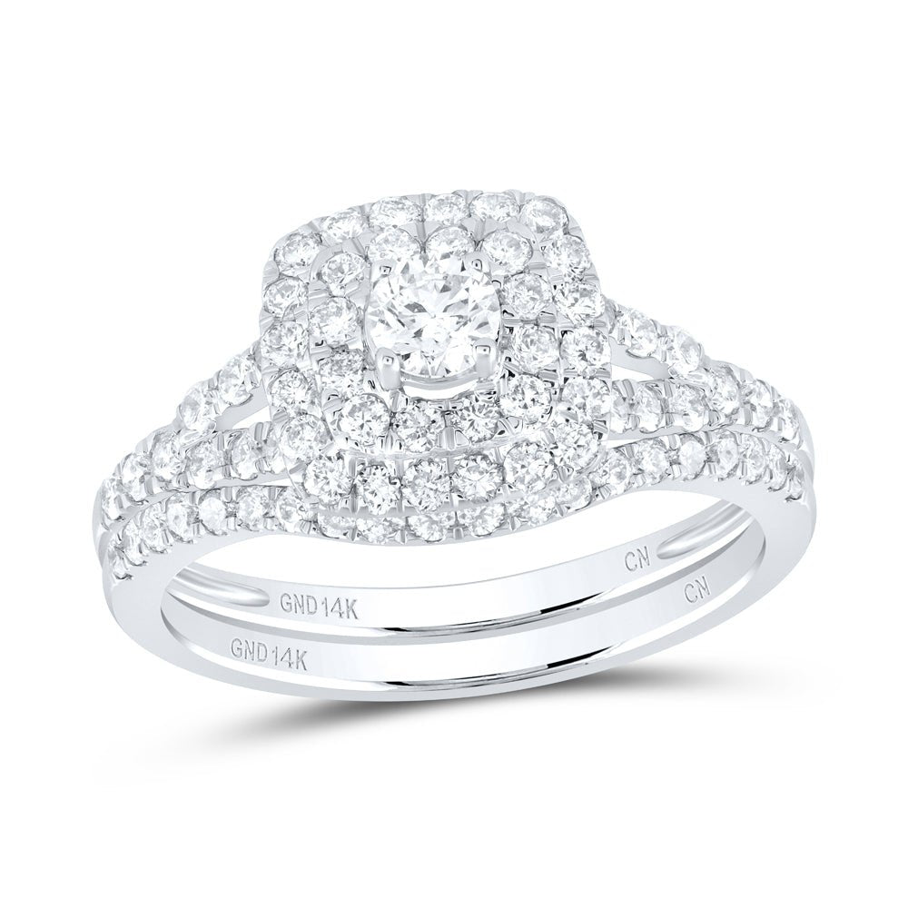 Radiant Love 14kt White Gold Diamond Wedding Ring Band Set - Splendid Jewellery