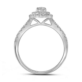Radiant Love 14kt White Gold Diamond Wedding Ring Band Set Side View 2 from Splendid Jewellery