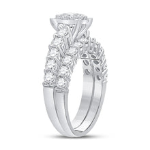 Load image into Gallery viewer, Radiant Love 14kt White Gold Halo Diamond Bridal Wedding Ring Band Set - Splendid Jewellery