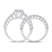 Load image into Gallery viewer, Radiant Love 14kt White Gold Halo Diamond Bridal Wedding Ring Band Set - Splendid Jewellery