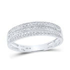 Radiant Love: 14kt White Gold His Hers Round Diamond Cluster Matching Wedding Set 1-1/4 Cttw - Side View