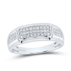 Radiant Love: 14kt White Gold His Hers Round Diamond Cluster Matching Wedding Set 1 Cttw - Splendid Jewellery