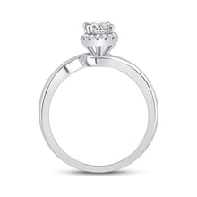 Load image into Gallery viewer, Radiant Love: 14kt White Gold Oval Diamond Halo Bridal Wedding Engagement Ring - Side View