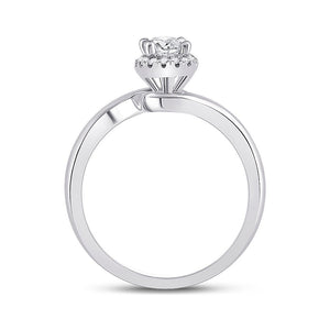 Radiant Love: 14kt White Gold Oval Diamond Halo Bridal Wedding Engagement Ring - Splendid Jewellery