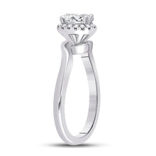 Load image into Gallery viewer, Radiant Love: 14kt White Gold Oval Diamond Halo Bridal Wedding Engagement Ring - Second Side View