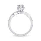 Radiant Love: 14kt White Gold Oval Diamond Halo Bridal Wedding Engagement Ring - Splendid Jewellery