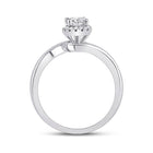 Radiant Love: 14kt White Gold Oval Diamond Halo Bridal Wedding Engagement Ring - Splendid Jewellery