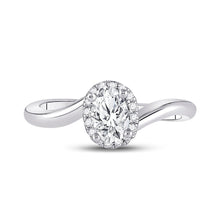 Load image into Gallery viewer, Radiant Love: 14kt White Gold Oval Diamond Halo Bridal Wedding Engagement Ring - Splendid Jewellery