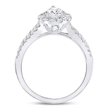 Load image into Gallery viewer, Radiant Love: 14kt White Gold Pear Diamond Halo Bridal Wedding Engagement Ring - Splendid Jewellery