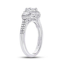 Load image into Gallery viewer, Radiant Love: 14kt White Gold Princess Diamond 3 - Stone Bridal Wedding Engagement Ring - Splendid Jewellery