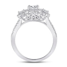 Load image into Gallery viewer, Radiant Love: 14kt White Gold Princess Diamond 3-Stone Bridal Wedding Engagement Ring - Second Side View