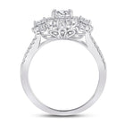Radiant Love: 14kt White Gold Princess Diamond 3-Stone Bridal Wedding Engagement Ring - Second Side View