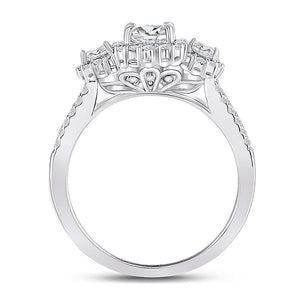 Radiant Love: 14kt White Gold Princess Diamond 3 - Stone Bridal Wedding Engagement Ring - Splendid Jewellery