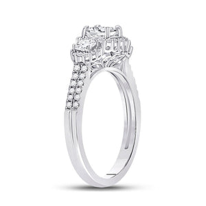 Radiant Love: 14kt White Gold Princess Diamond 3 - Stone Bridal Wedding Engagement Ring - Splendid Jewellery