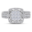 Radiant Love 14kt White Gold Princess Diamond Bridal Wedding Ring Band Set - Splendid Jewellery