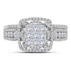 Radiant Love 14kt White Gold Princess Diamond Bridal Wedding Ring Band Set - Splendid Jewellery