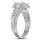 Radiant Love 14kt White Gold Princess Diamond Bridal Wedding Ring Band Set - Splendid Jewellery