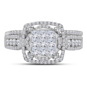 Radiant Love 14kt White Gold Princess Diamond Bridal Wedding Ring Band Set - Splendid Jewellery