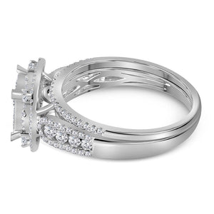 Radiant Love 14kt White Gold Princess Diamond Bridal Wedding Ring Band Set - Splendid Jewellery