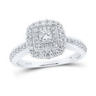 Radiant Love: 14kt White Gold Princess Diamond Halo Bridal Wedding Engagement Ring 5/8 Cttw - Splendid Jewellery