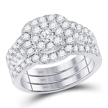 Load image into Gallery viewer, Radiant Love | 14kt White Gold Round Diamond 3 - Piece Bridal Wedding Ring Band Set 1 - 1/2 Cttw | Splendid Jewellery - Splendid Jewellery