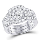 Radiant Love | 14kt White Gold Round Diamond 3 - Piece Bridal Wedding Ring Band Set 1 - 1/2 Cttw | Splendid Jewellery - Splendid Jewellery