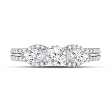 Load image into Gallery viewer, Radiant Love 14kt White Gold Round Diamond 3 - stone Bridal Wedding Engagement Ring 1 - 1/3 Cttw - Splendid Jewellery