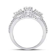 Load image into Gallery viewer, Radiant Love 14kt White Gold Round Diamond 3 - stone Bridal Wedding Engagement Ring 1 - 1/3 Cttw - Splendid Jewellery