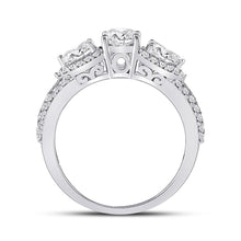 Load image into Gallery viewer, Radiant Love 14kt White Gold Round Diamond 3-stone Bridal Wedding Engagement Ring 1-1/3 Cttw - Second Side View